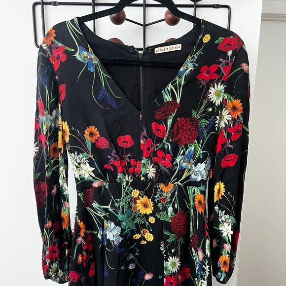 Alice + Olivia Floral Cary Mini Dress - Size 2 - Picture 5 of 7